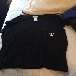 black crop top w alien detail
